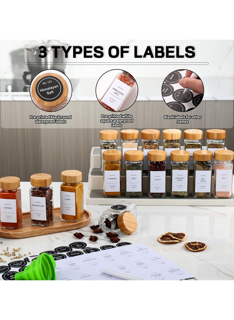 Bukela Spice Jars,Spice Jars with Label 24Pcs,Seasoning Containers,Glass Spice Jars with Bamboo Lids,Kitchen Essentials,Spices Container Set,Kitchen Set,Seasoning Organizer,Spice Rack Organizer for Cabinet - Image 3