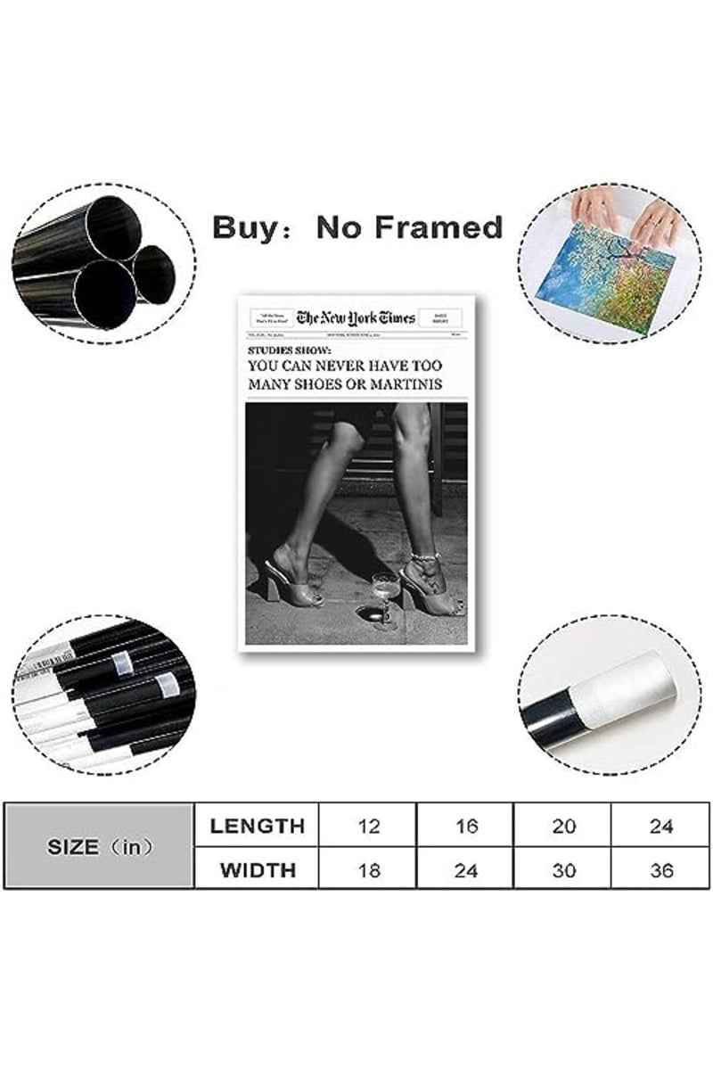 JAFALU Vintage Funky Hot Girl Posters The New York Times Newspaper Canvas Wall Art - Image 2