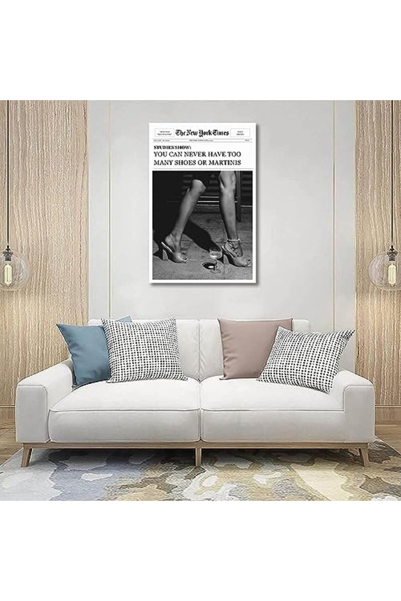 JAFALU Vintage Funky Hot Girl Posters The New York Times Newspaper Canvas Wall Art - Image 4