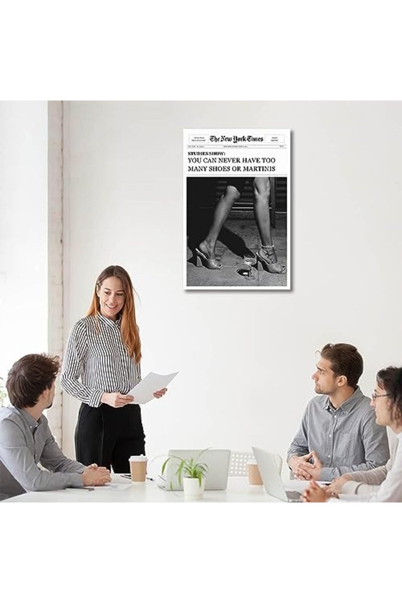 JAFALU Vintage Funky Hot Girl Posters The New York Times Newspaper Canvas Wall Art - Image 5