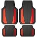 Custom Accessories 4Piece Anodized Sport Floor Mats AllWeather Mats for Cars Trucks SUVs BlackRed - Image 2