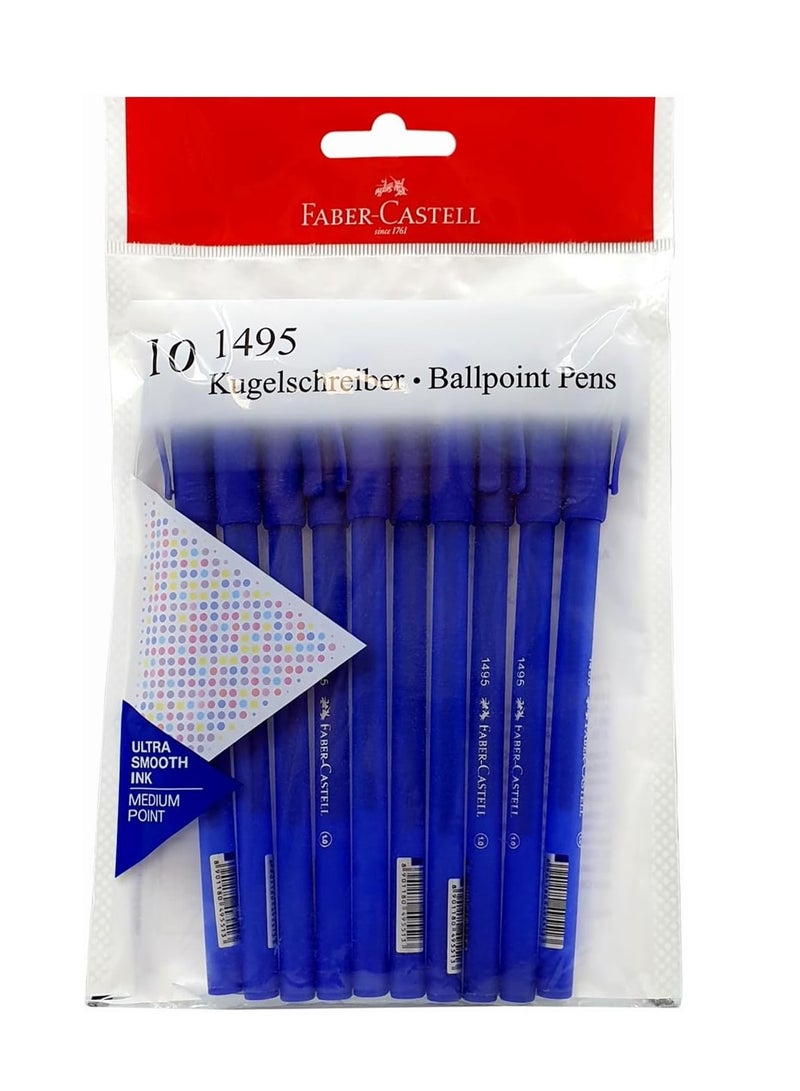 FABER-CASTELL قلم حبر جاف إجنيتو، 10 قطع، حبر أزرق - Image 1
