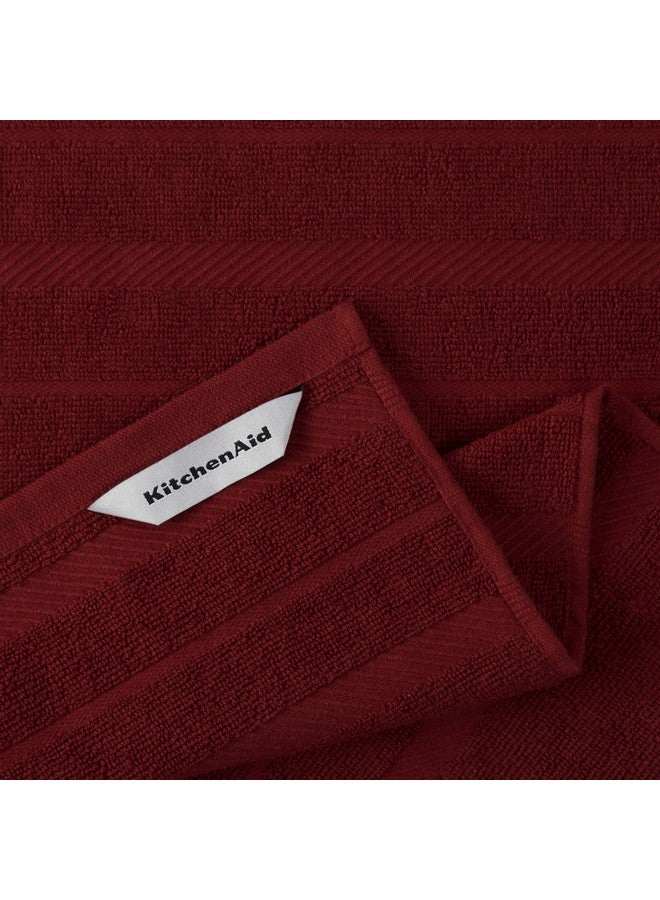 KitchenAid Albany Kitchen Towel 4-Pack Set, Smoked Paprika Red/White, 16"x26" - Image 3