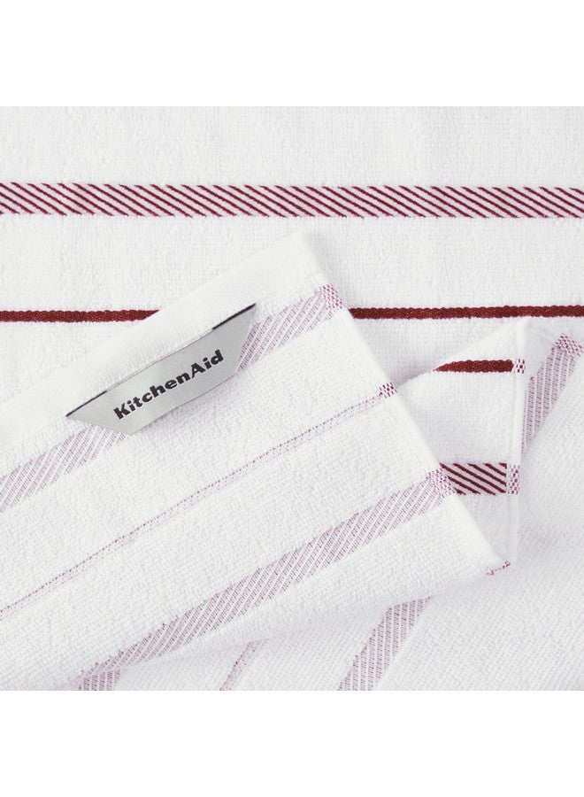 KitchenAid Albany Kitchen Towel 4-Pack Set, Smoked Paprika Red/White, 16"x26" - Image 4