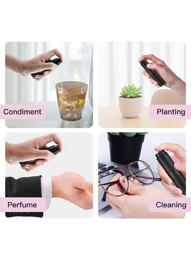 2-Piece 8ml Rotating Perfume Bottles, Portable Empty Spray Mini Perfume Bottles, Liquid Spray, Rotating Design Using Aluminum Shell and Glass Liner, Equipped with Funnel Dropper and Other Liquid Taking Tools, Black - Image 5