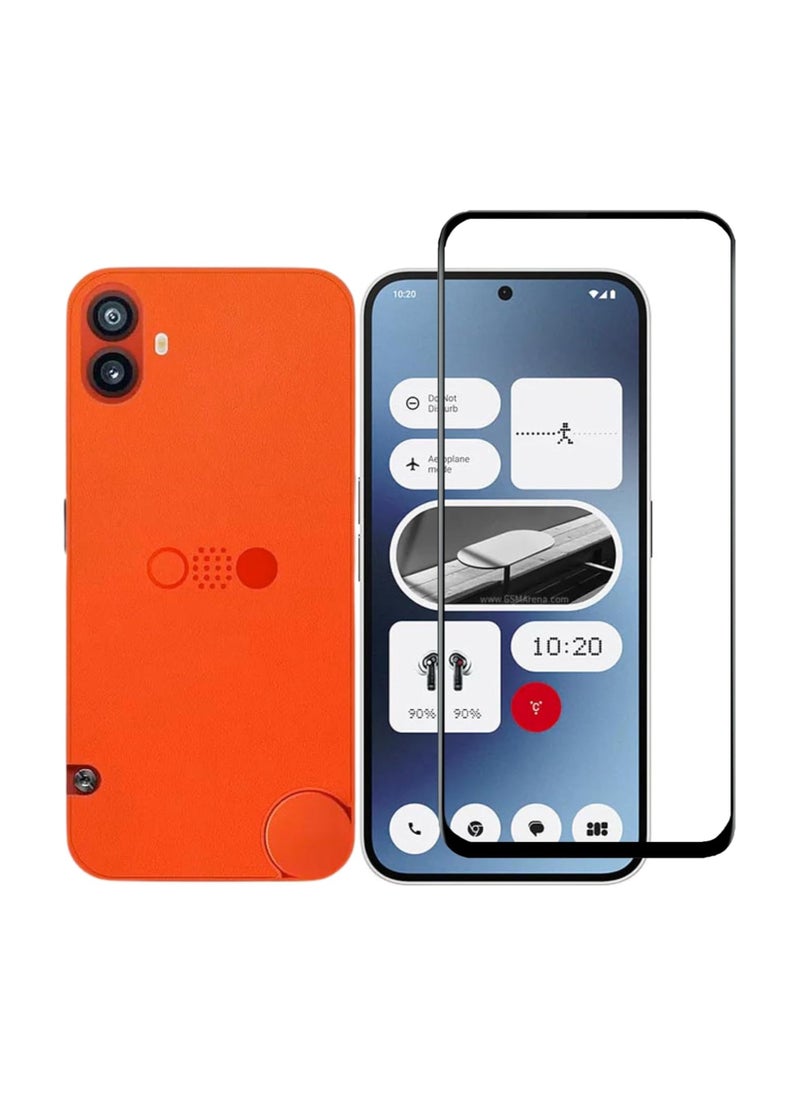 Muzz Nothing CMF Phone 1 Screen Protector Glass Full Glue Tempered Screen Guard Anti-Fingerprints Shatter-Resistant for Nothing CMF Phone 1 2024 Black  - Image 1
