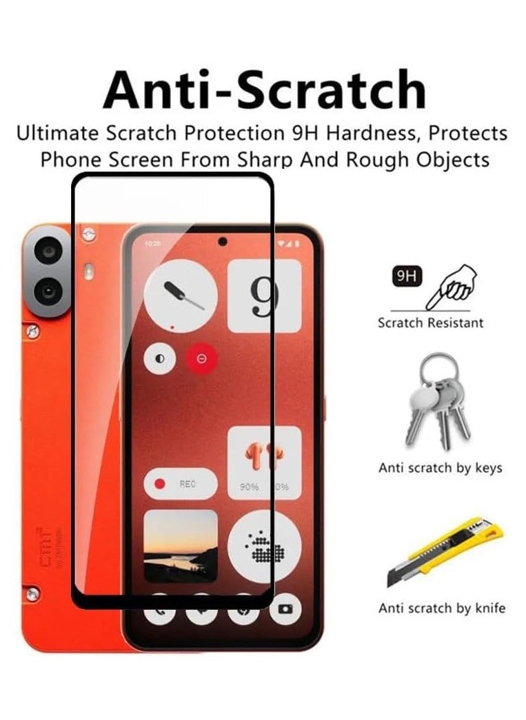 Muzz Nothing CMF Phone 1 Screen Protector Glass Full Glue Tempered Screen Guard Anti-Fingerprints Shatter-Resistant for Nothing CMF Phone 1 2024 Black  - Image 2