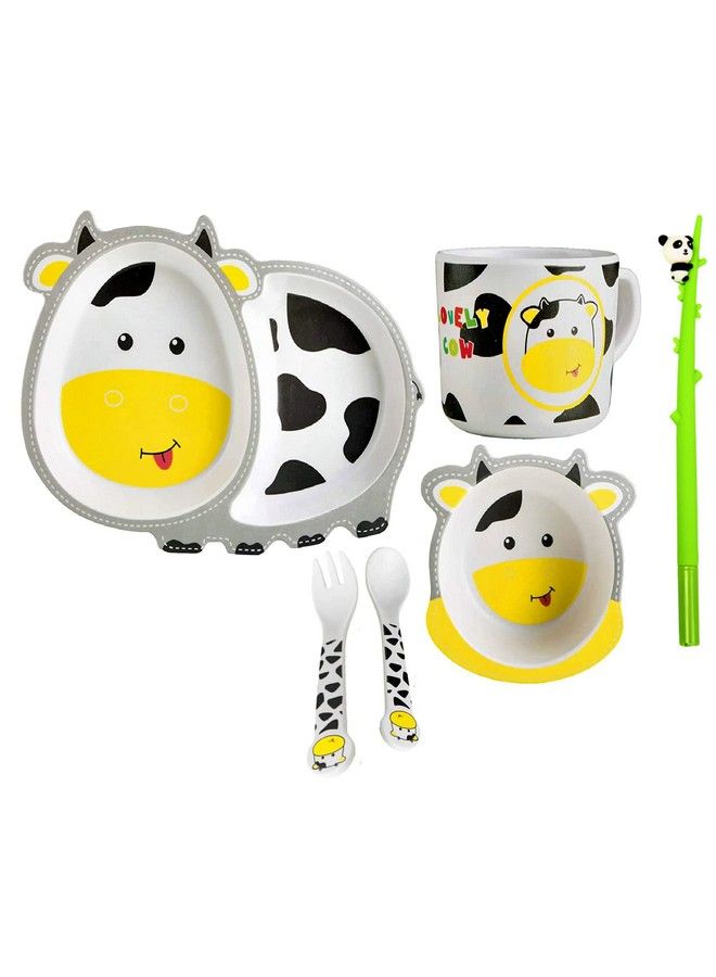 FunBlast (Set Of 5 Pcs) Bamboo Fiber Eco Friendly Kids Feeding Set Bee - Image 2