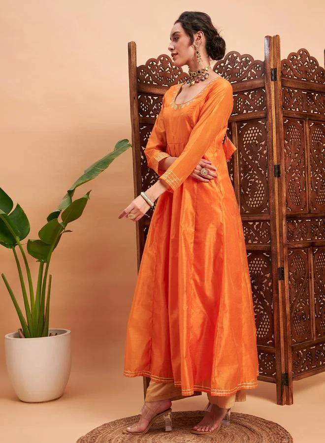 ساسافراس Embroidered Back Tie Up A-Line Maxi Dress by Styli