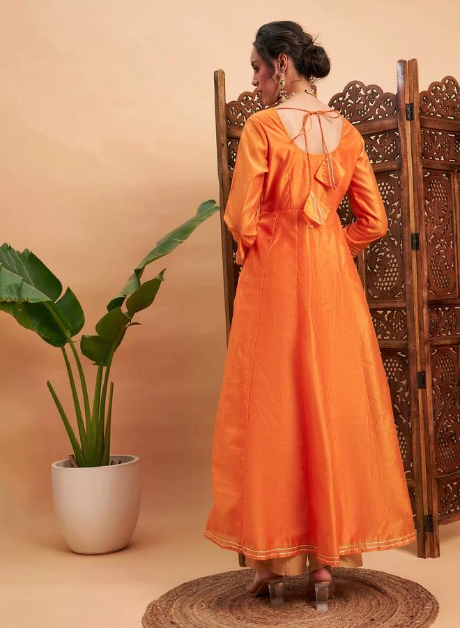 ساسافراس Embroidered Back Tie Up A-Line Maxi Dress by Styli