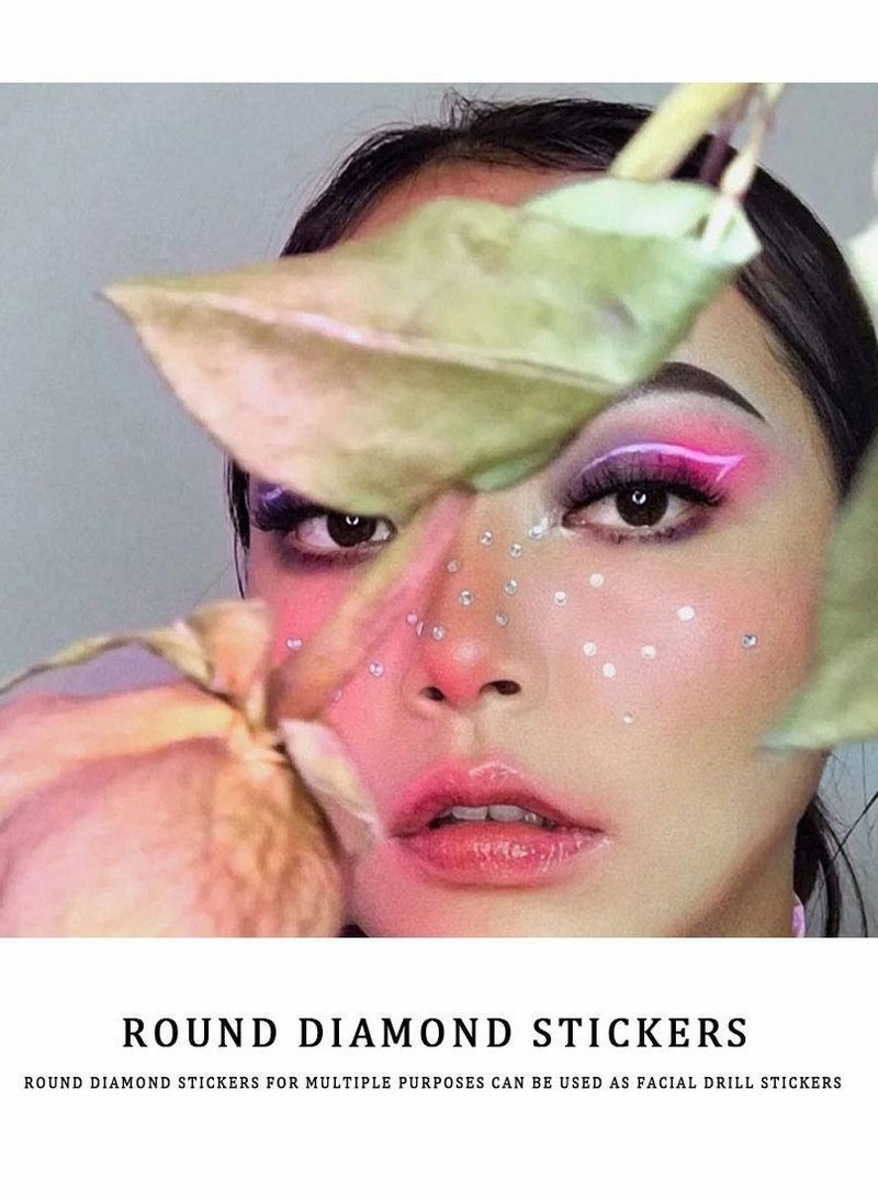 Captaintech 2100 Pcs Rhinestone Stickers Transparent Self Adhesive Crystal Glitter Diamond Art Gemstone Stickers Suitable for Face Decoration Diy Nail Phone Case  6 Sheet  - Image 3