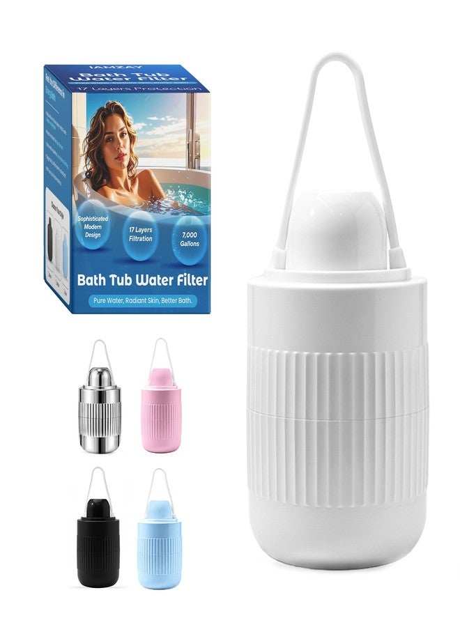 IAMZAY Bath Water Filter for Tub Faucet with Overflow, 8000 Gallons of Filtration, Remove contaminants, Chlorine, Fluoride, Hard Water Softener, Enhances the Health of Skin, Hair, Nails - Image 1
