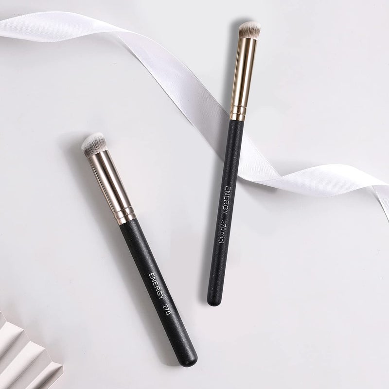 ENERGY Foundation Brushes Set Professional Under Eye Concealer Brushes Perfect For Blending Liquid Cream or Flawless Powder Cosmetics Buffing Stippling Concealer Premium Synthetic Bristles - Image 2