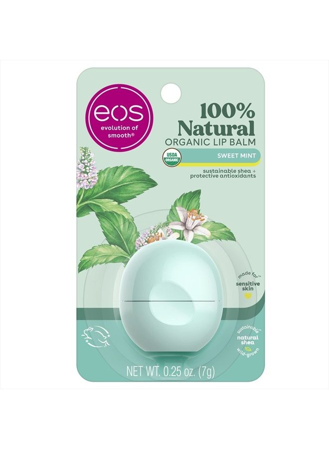 EOS 100% Natural & Organic Lip Balm- Sweet Mint, Dermatologist Recommended, All-Day Moisture, Made for Sensitive Skin, Lip Care Products, 0.25 oz - Image 1