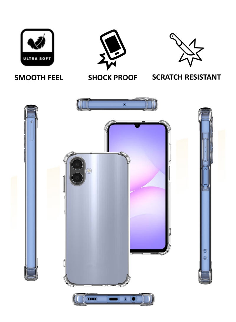 Samsung Galaxy A07 - Tempered Clear Glass Screen Protector And Ultra Clear Transparent Silicone Drop-Proof Clear Flexible Protective Phone Cover - Transparent | Compatible For Samsung Galaxy A07 - Image 4