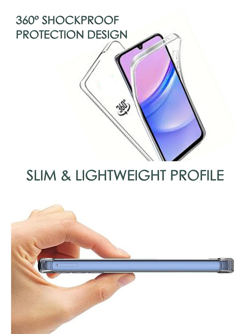 Samsung Galaxy A07 - Tempered Clear Glass Screen Protector And Ultra Clear Transparent Silicone Drop-Proof Clear Flexible Protective Phone Cover - Transparent | Compatible For Samsung Galaxy A07 - Image 3