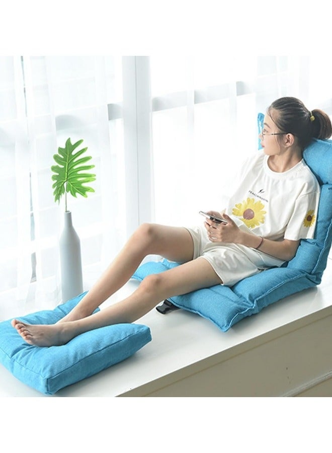 Folding Lazy Chair with Back Support, 6-Position Adjustable Lounge Chair Gaming Floor Chair for Adults & Kids Foldable Meditation Chair Legless Sofa Bed Back Chair White 60x55x58 cm