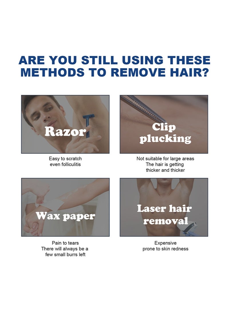 East Moon Men's Hair Removal Spray Foam，Plant Extract Soothing Depilation Spray Painless & Gentle Depilatory Cream for All Skin Types，Effective for Armpits，Chest，Back，Legs & Body（100ml） - Image 5