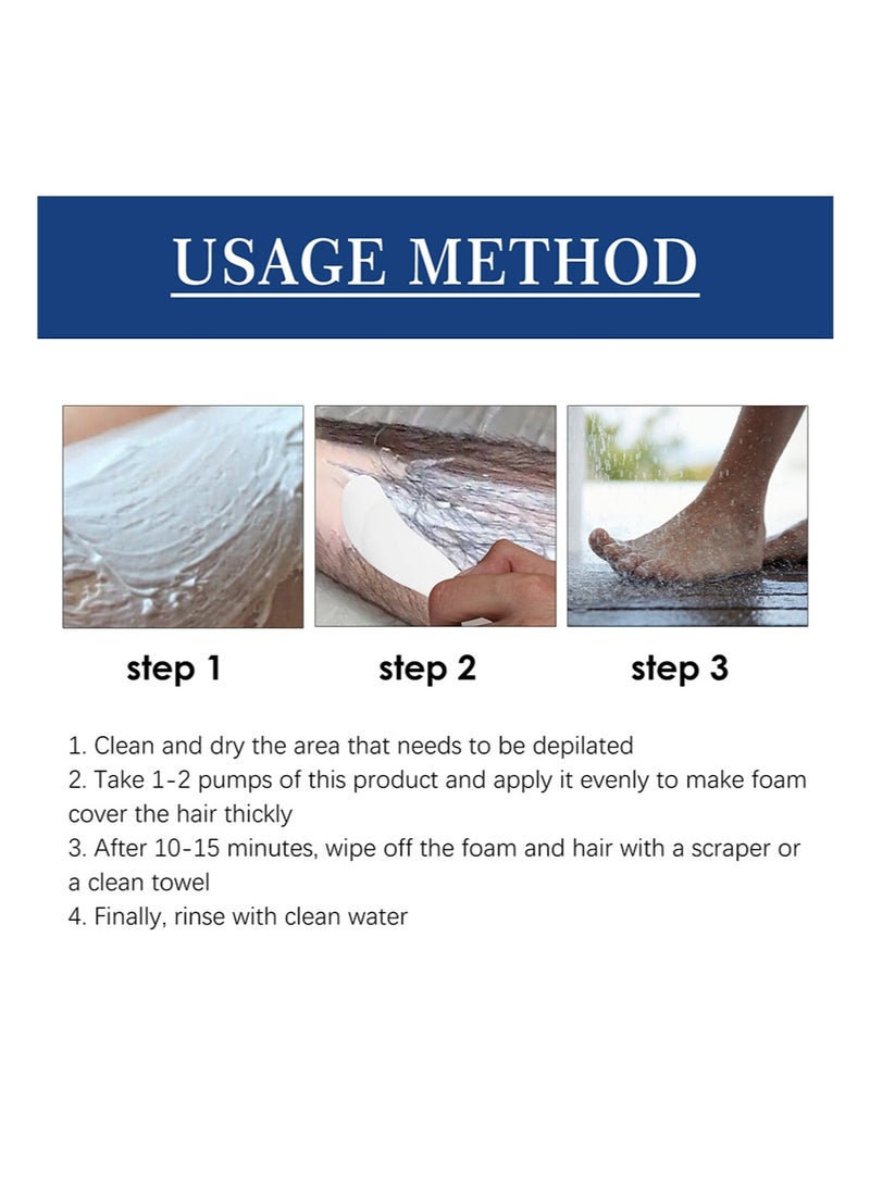 East Moon Men's Hair Removal Spray Foam，Plant Extract Soothing Depilation Spray Painless & Gentle Depilatory Cream for All Skin Types，Effective for Armpits，Chest，Back，Legs & Body（100ml） - Image 3