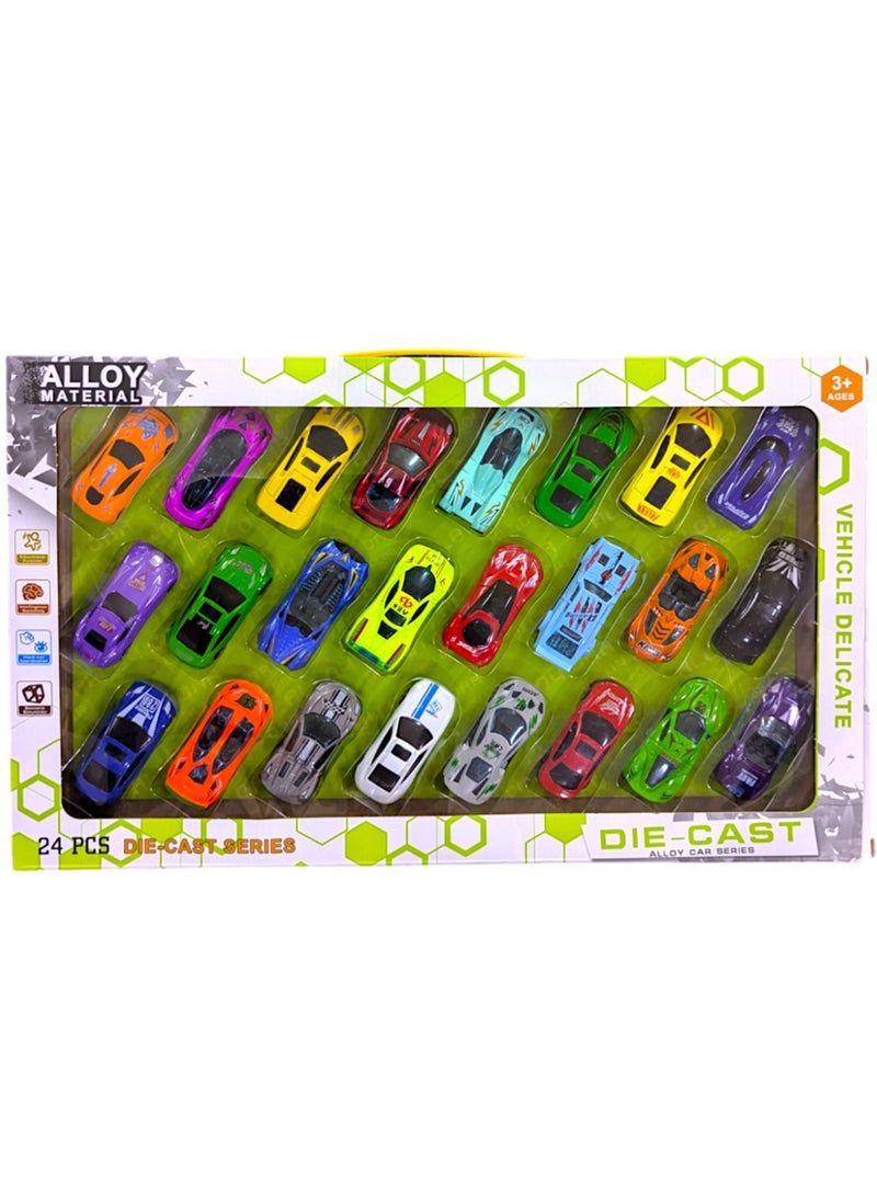 Toy Box - Metal Pull Back Cars Friction Power Alloy Casting Model Cars Mini Race Cars for Toddler 24pcs - Image 1
