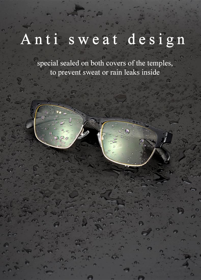 OOAVR AI Bluetooth Sunglasses,New Wireless Bluetooth Glasses,Smart Audio Glasses,Men's/Women's Indoor and Outdoor Entertainment Smart Glasses,Including 2 Magnetic Charging Wires(Silver,Black) - Image 3