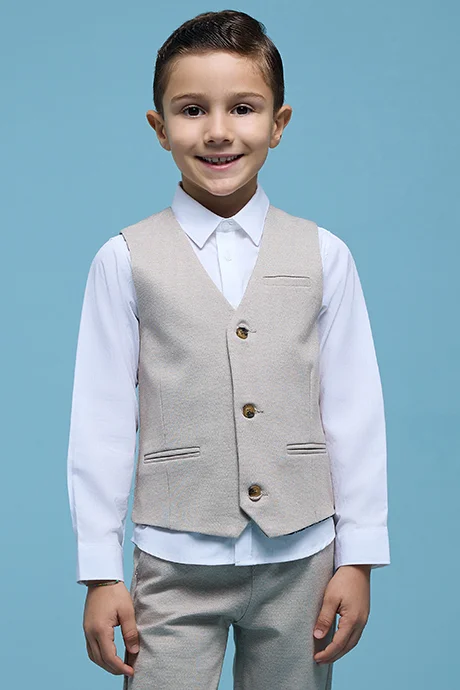 أر أند بي Solid Shirt with Waistcoat