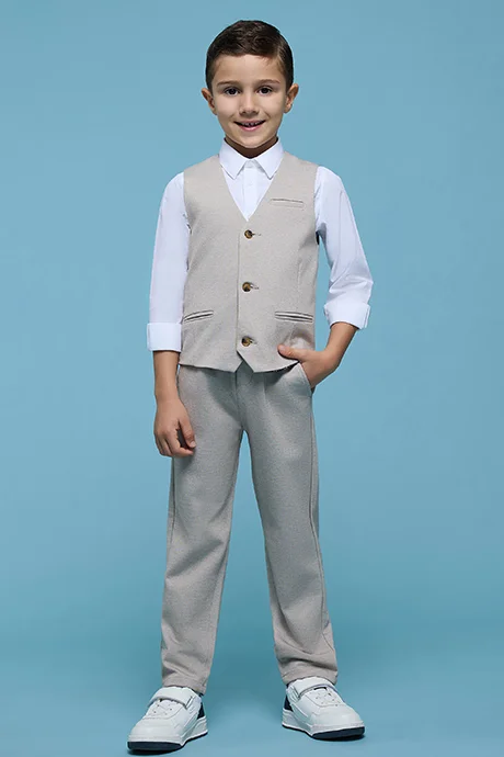 أر أند بي Solid Shirt with Waistcoat