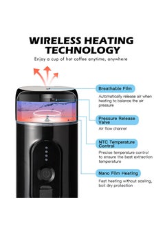 XIPH Portable Espresso Maker, Travel Electric Espresso Machine with Self-Heating Function, 20 Bar Pressure Extraction, Compatible with NS Pods & Ground Coffee, for Travel, Vehicles, Camping  - Image 3