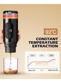 XIPH Portable Espresso Maker, Travel Electric Espresso Machine with Self-Heating Function, 20 Bar Pressure Extraction, Compatible with NS Pods & Ground Coffee, for Travel, Vehicles, Camping  - Image 4