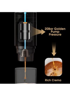 XIPH Portable Espresso Maker, Travel Electric Espresso Machine with Self-Heating Function, 20 Bar Pressure Extraction, Compatible with NS Pods & Ground Coffee, for Travel, Vehicles, Camping  - Image 5
