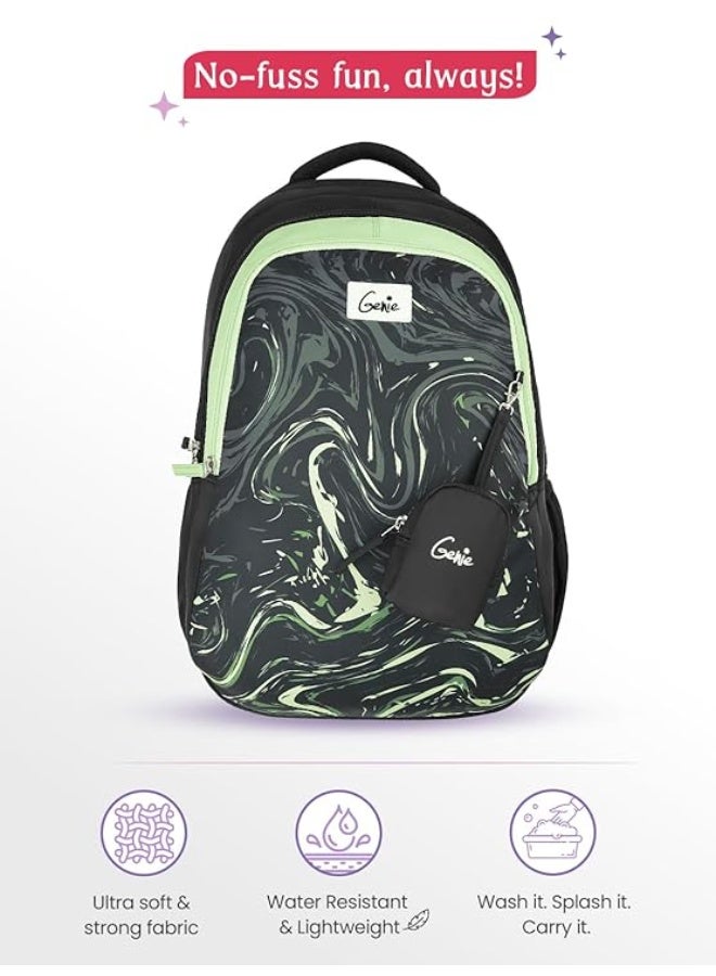 Genie Aqualit Laptop Backpack for Girls (36L) | Stylish Office, College & Travel Laptop Backpack | Multi-Compartment, Lightweight, Ergonomic Straps | Black - Image 2