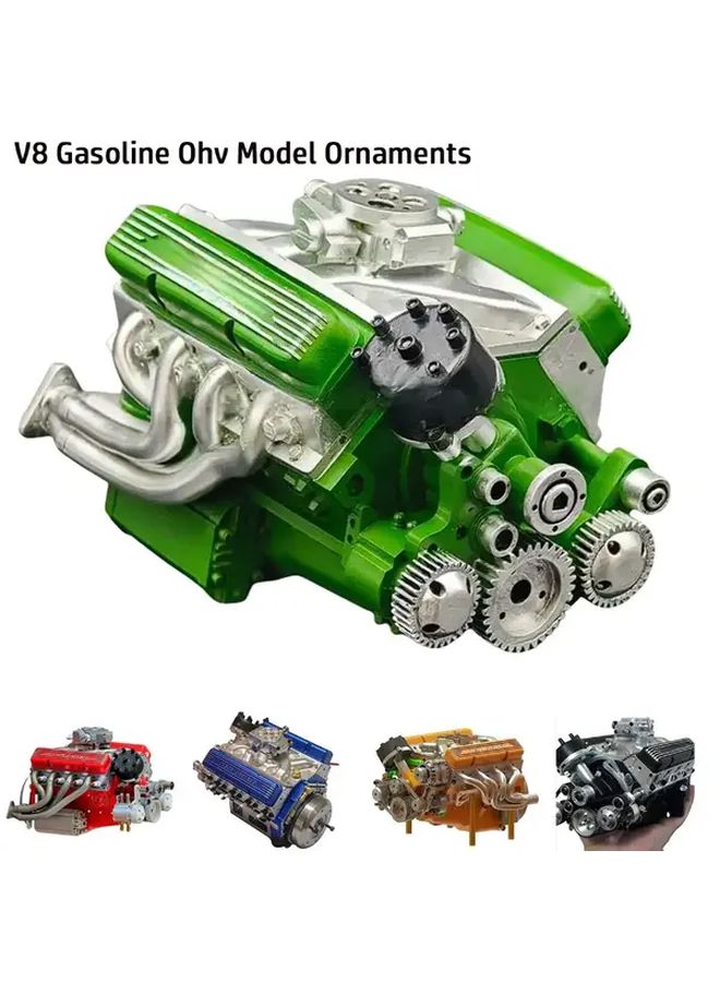 V8 Car Engine Model Kit DIY Assembly With Moving Pistons Educational STEM Project Red - Image 5