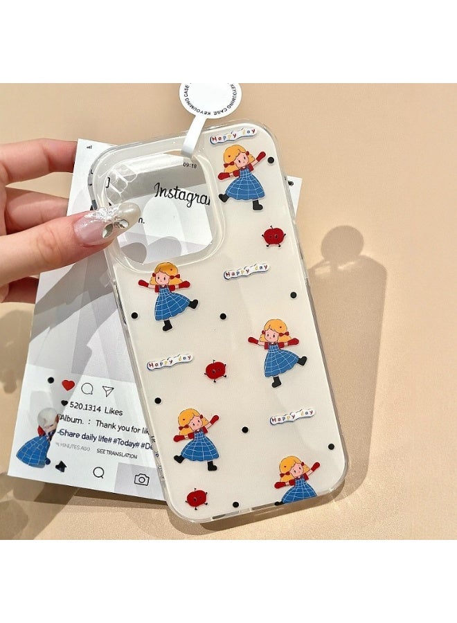 NIBEMINENT Protective TPU Case Cover For iPhone 16 Pro, Girl In Blue Dress