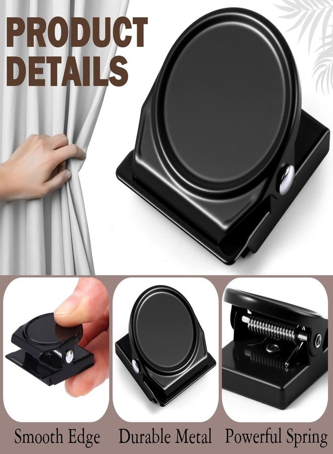 Yaocom 10 Pcs Outdoor Curtain Magnets Closure, Plus Size Magnetic Curtain Clips Metal Magnets for Indoor Outdoor Curtains Prevent Light Leaking for Shower, Patio, Mosquito, Cabana, Gazebo(Black) - Image 3
