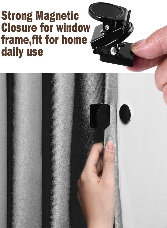 Yaocom 10 Pcs Outdoor Curtain Magnets Closure, Plus Size Magnetic Curtain Clips Metal Magnets for Indoor Outdoor Curtains Prevent Light Leaking for Shower, Patio, Mosquito, Cabana, Gazebo(Black) - Image 4