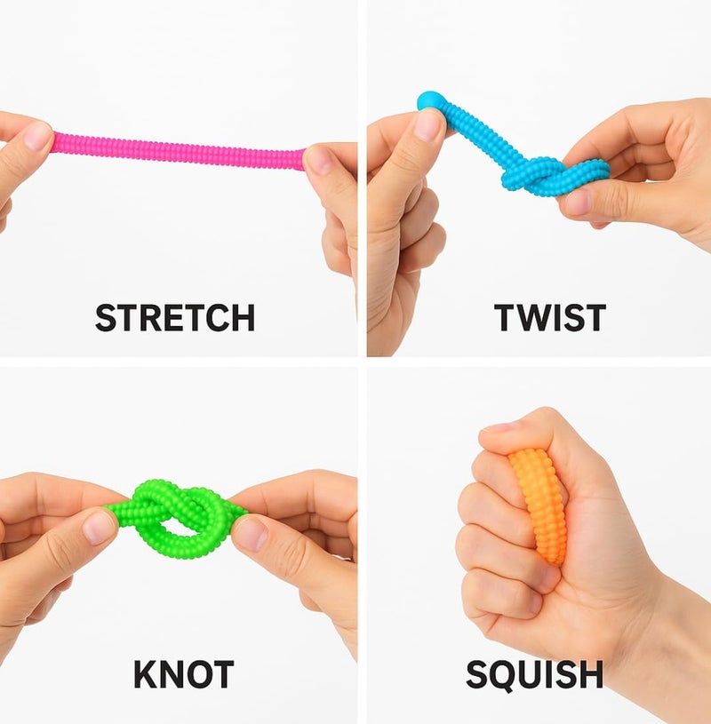 Tresneria Stress Relief Squishy Toy, Soft Squeeze Stress Buster for Kids and Adults, Sensory Fidget Toy (Multicolor Snake) - Image 2