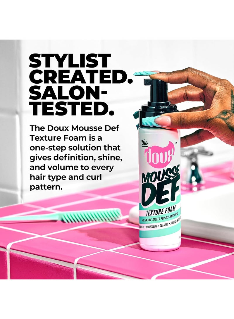THE DOUX MOUSSE DEF TEXTURE FOAM All in One styler For all Hair Types 7oz - Image 3