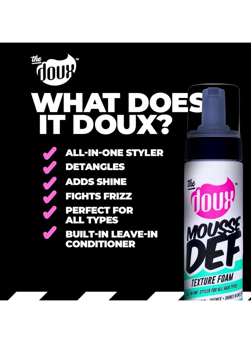 THE DOUX MOUSSE DEF TEXTURE FOAM All in One styler For all Hair Types 7oz - Image 2