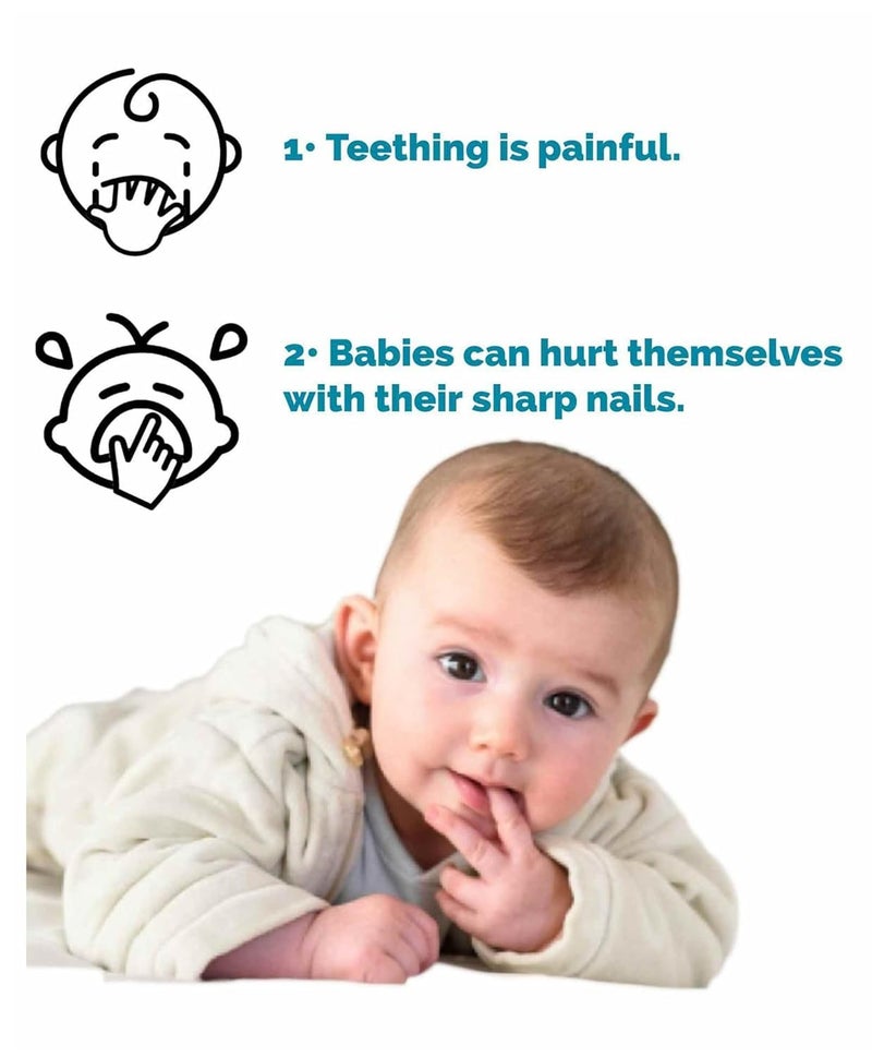 CESITRA Baby Teething Gloves, Baby Teether Hand Gloves nfant Teething Mittens - Food Grade Silicone Self-Soothing Gloves for Babies 3-18 Months (Pack of 1) - Soft Teether Toy - Image 5