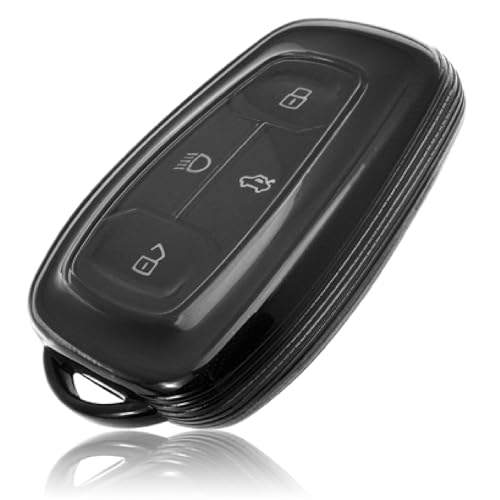 JVCV® Soft TPU Transparent Black Key Cover Compatible with Tata Nexon Harrier Safari Altroz Tiago EV Tigor Punch Punch EV Nexon EV 4 Button Smart Key | Shockproof Slim Fit Case (Transparent Black). - Image 1