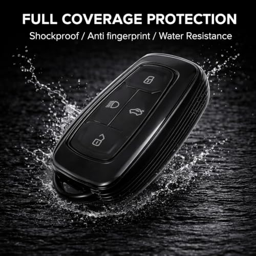 JVCV® Soft TPU Transparent Black Key Cover Compatible with Tata Nexon Harrier Safari Altroz Tiago EV Tigor Punch Punch EV Nexon EV 4 Button Smart Key | Shockproof Slim Fit Case (Transparent Black). - Image 4