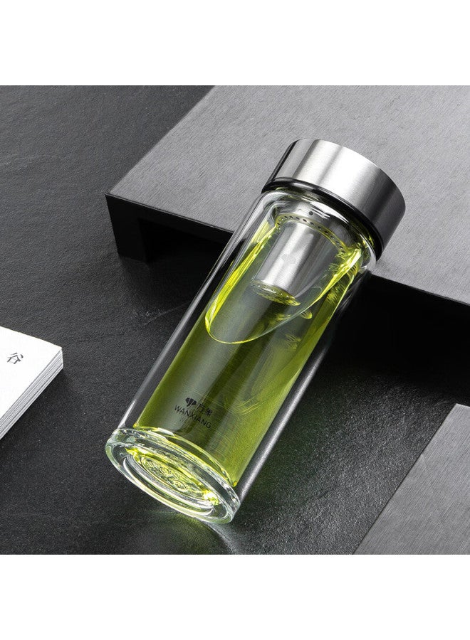 Wanxiang Double-layer Glass Cup V304r Titanium Silver 480ml Large Capacity Tea Infuser Cup For Business Office With Filter Water Mug - Image 2