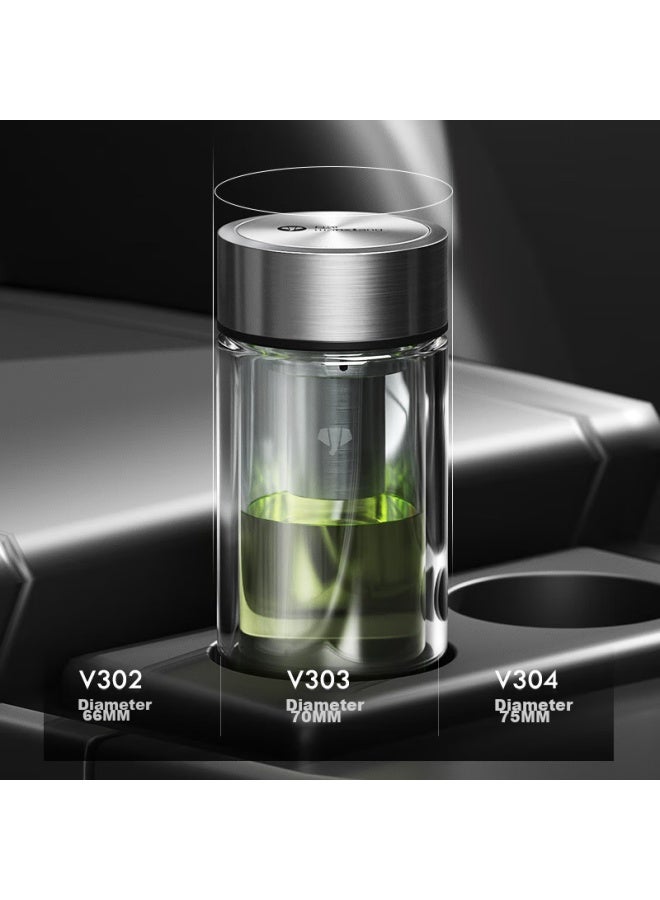 Wanxiang Double-layer Glass Cup V304r Titanium Silver 480ml Large Capacity Tea Infuser Cup For Business Office With Filter Water Mug - Image 3
