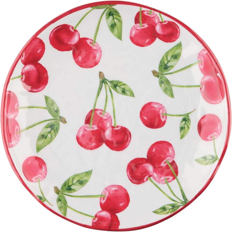 UP أطباق حلوى دائرية صغيرة من ميلامين الكرز من UPware لأطباق المقبلات والوجبات الجانبية حمراء 6 بوصة مجموعة من 4 - Image 2