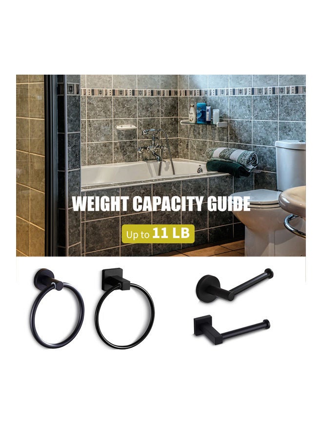 إسكدنيا حامل مناشف حلقي من الستانلس ستيل يثبت على الحائط أسود 19 x 6.50 x 11سم - Image 2