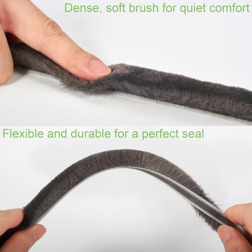 YOCCEK Self-Adhesive Weather Stripping Seal for Doors & Windows – Soundproof Insulation Gap Filler for Sliding, Exterior, Front, and Jamb Frames – 0.2" x 0.35" x 16.5 ft, Gray - Image 4