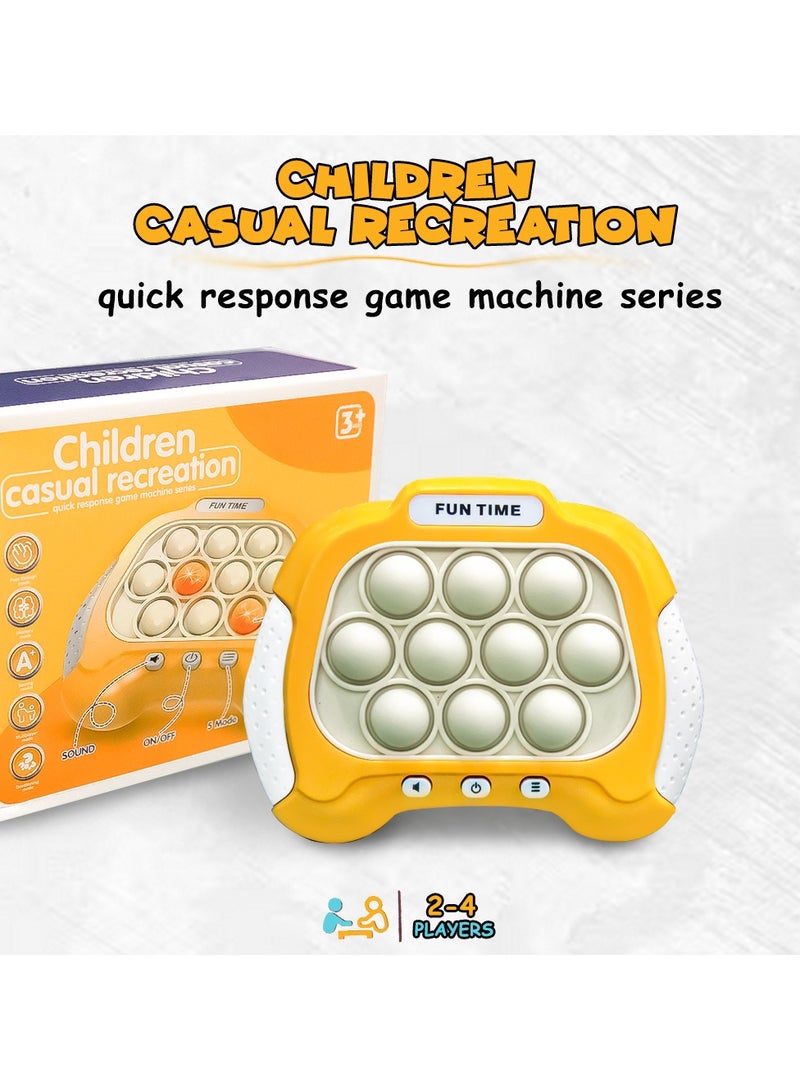 UKR Quick Push Pop It Toy – Light Up Bubble Pop Fidget Toy | Rainbow Push Pop Game for Stress & Anxiety Relief | Handheld Fidget Toy (Yellow) - Image 5