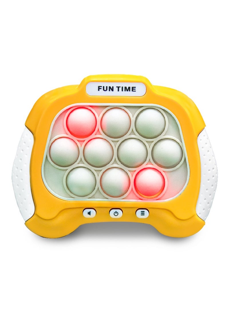 UKR Quick Push Pop It Toy – Light Up Bubble Pop Fidget Toy | Rainbow Push Pop Game for Stress & Anxiety Relief | Handheld Fidget Toy (Yellow) - Image 1