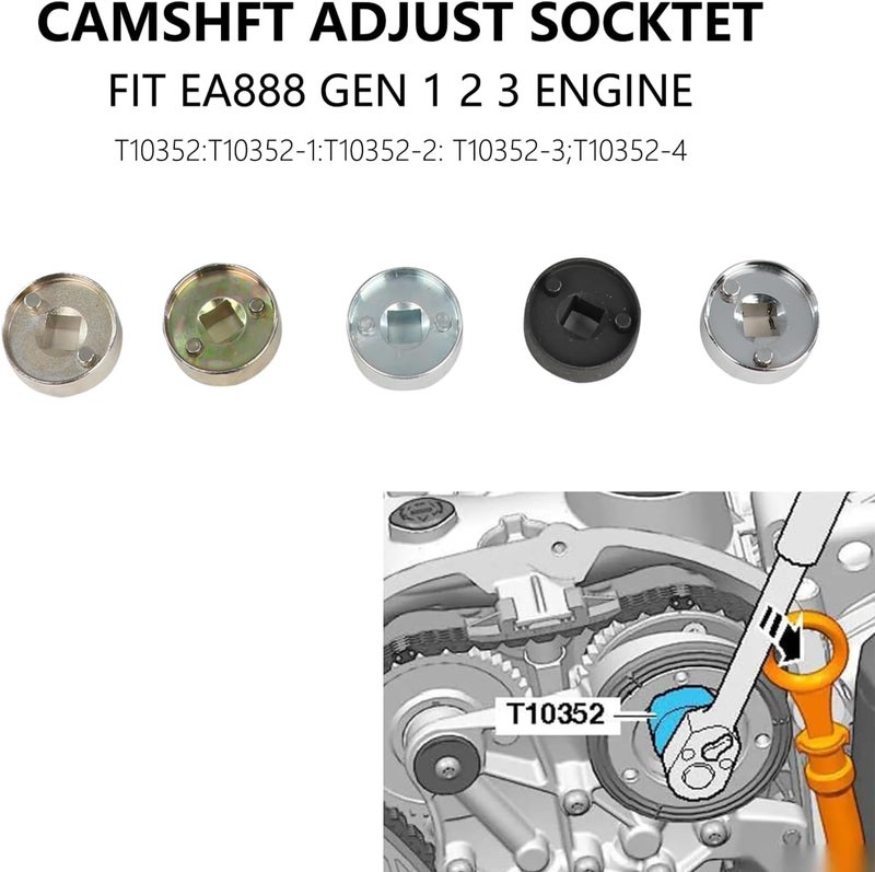 DPTOOL EA888 1.8 2.0 TSi TFSi Camshaft Crankshaft Engine Timing Tool Compatible with Audi VW 2006-2018 Replace T10352 T10368 T40196 T10354 T10060A T40011 T40098 T40267 T40271 (Upgrades Version) - Image 3