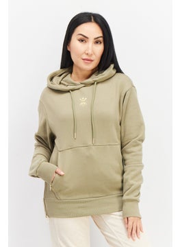 adidas Originals Women Sportswear Fit Long Sleeve Brand Logo Hoodie, Olive Green  - Image 1